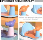 Kisangel Baby Bathtub Seat Baby Bathtub for Newborn Lightweight and Easy to Store Silent Blue Infant Shower Seat Backrest Support - Image 2