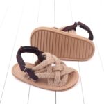 School Shoes for Girls Size 7 Infant Shoes Summer Children Infant Toddler Shoes Girls Sandals Flat Bottom Lightweight Li Linen Woven Upper Soft Breathable Girls Black Trainers Size 1 Kids Shoes Girls - Image 7