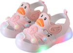 SHOBDW Boys Shoes, Toddler Kids Baby Boys Summer Shoes with Flashing Lights Sandals Cute Cartoon (5-5.5 Years, Coffee) - Image 3