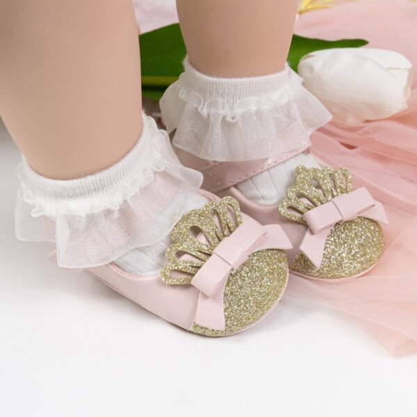CENCIRILY Baby Girl Mary Jane Shoes Anti-Slip First Walking Bowknot Soft Sole Princess Wedding Dress Flats for 0-18 Month - Image 3