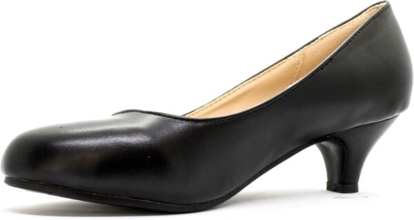 Womens Ladies Low Kitten Heels for Office, Work, Night Out and Party Court Shoes Evening Girls Comfortable Shoes Pumps with Synthetic Sole for Evening Dresses for Women UK - Image 2