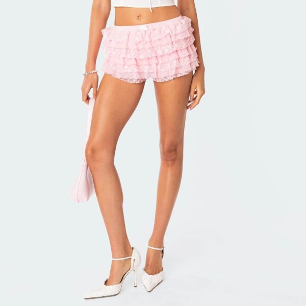 Women Ruffle Shorts Lolita Bloomers Y2k Fairy Lace Layered Shorts Sexy Boy Shorts Layered Bottoms Sweet Cute Panties - Image 4