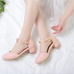 Baby Girl Shoes 12-18 Months Girls Mary Jane Dress Shoes Pumps Low Heels Flower Party High School Prom Sandals Grils Dress Shoes Toddler Slip on Sandals Girls Little Girls Shoes Size 7 - Image 4