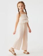 SEAUR Toddler Girls Summer Outfits Party Clothes Girls 2 Pcs Outfits Sleeveless Vacation Outfits Girls Ruffled Top 1-8 Years - Image 2