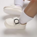Baby Girls Loafers Prewalker Dress Shoes Infant Boys 𝗢xford PU Leather Soft Sole Anti-Slip Flat Buckle Sneakers Baby Girl Shoes 9 12 Months Light Up Shoes Toddler Boys Size 6 - Image 4