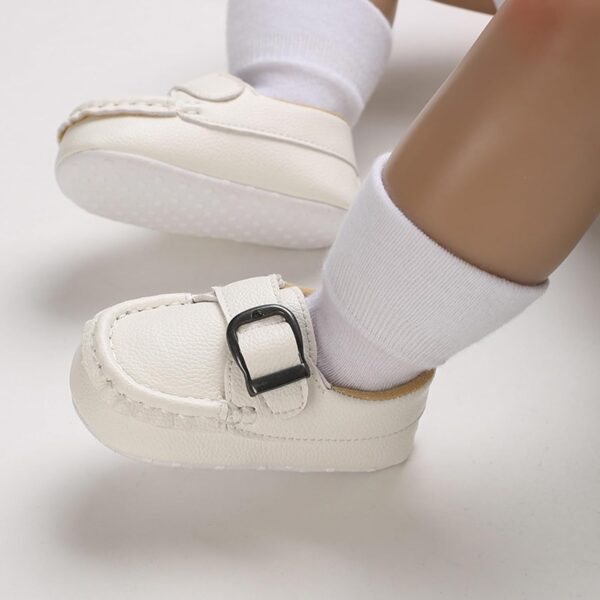 Baby Girls Loafers Prewalker Dress Shoes Infant Boys 𝗢xford PU Leather Soft Sole Anti-Slip Flat Buckle Sneakers Baby Girl Shoes 9 12 Months Light Up Shoes Toddler Boys Size 6 - Image 4