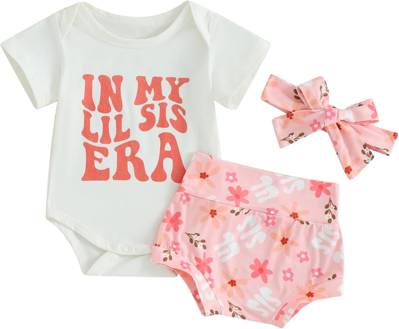 61uwcUmZ1xL._AC_SL1500_.jpg Newborn Baby Girl Clothes Fly Sleeve Letter Print Romper Tops + Ruffle Bloomer Shorts Set Infant Summer Outfits - Image 1