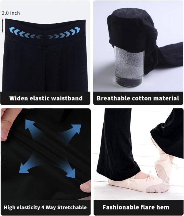 JiaYouLC Girls Flared Leggings, Kids High Waisted Dance Yoga Pants for Ages 5-14 - Image 5