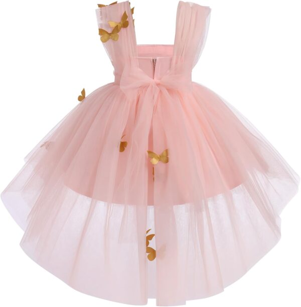 Toddlers Flower Girls Dress Kids Baby A-line Butterflies Decorate Sleeveless Tutu Dress for Princess Party Wedding Birthday Bridesmaid - Image 3