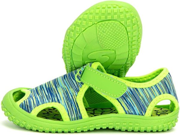 Hitmars Boys Sandals Open Toe Girls Sandals Sports Summer Kids Trekking Shoes Breathable Beach Pool Camouflage Knit Blue Pink Purple Size 4-12 UK Child - Image 2