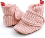 Timatego Newborn Baby Boys Girls Cozy Fleece Booties with Grippers Stay On Slipper Socks Infant Toddler Crib Winter Shoes for Boys Girls - Image 4