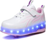 Boys and Girls LED Roller Skates Shoes with Double Wheels Trainers Technical Retractable Skateboarding Shoes for Kids Light up Shiny Luminous Sneakers Best Gift for Party Birthday Christmas Day - Image 2