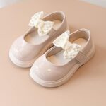 ROLAQDK Wedge Sandals for Girls Size 13 Girls Sandals Children Shoes Pearl Bow Tie Princess Shoes Dance Shoes Toddler Shoes for Girls Toddler Girl Size 5 Shoes Girls Running Shoes Size 4 - Image 4