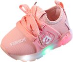 SRTUMEY Toddler Boys Shoes Cartoon Luminous Sport Sneaker Little Fashion Cute Soft Lighted Athletic Light Up Trainers for Girls Kids Infant Tennis Shoes