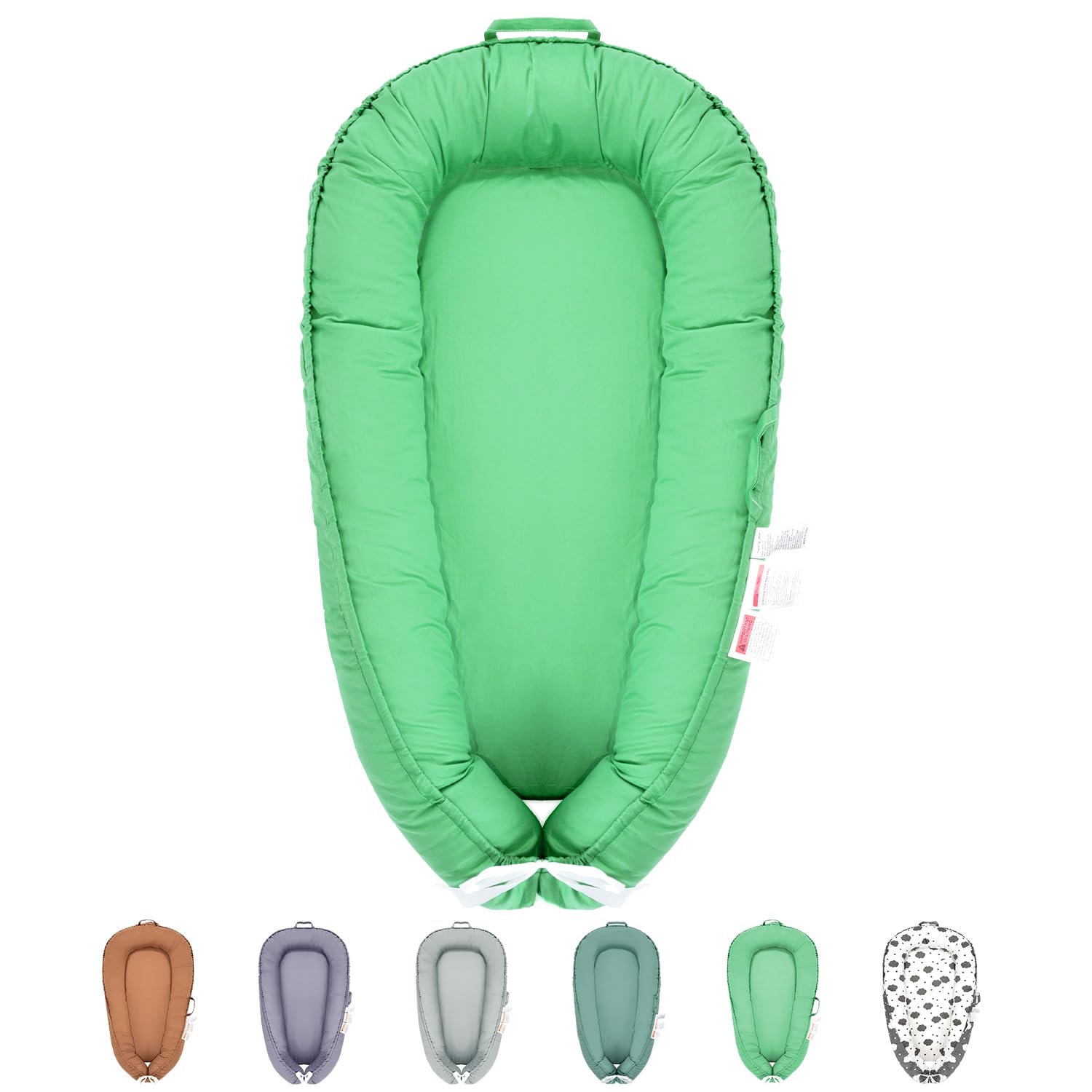 61y75X3Y4YL._SL1500_.jpg Baby Lounger - Baby Lounger for Newborn 0-24 Months, Baby Nest Breathable & 100% Cotton Cover Adjustable Portable Infant Lounger, Co Sleeper for Baby in Bed, Baby Essentials and Gifts - Image 1