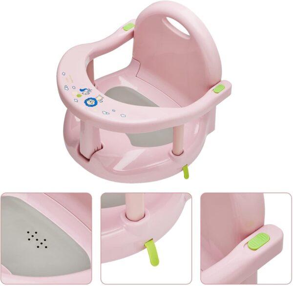 cypreason Toddler Bath Seat,Non-Slip Sit-up Foldable Baby Bath Chair | Bath Seat with Suction Cups, Bathtub Chair Baby, Toddler Bath Seat, Baby Bath Seat for 6-18 Months Toddler Girls and Boys - Image 6