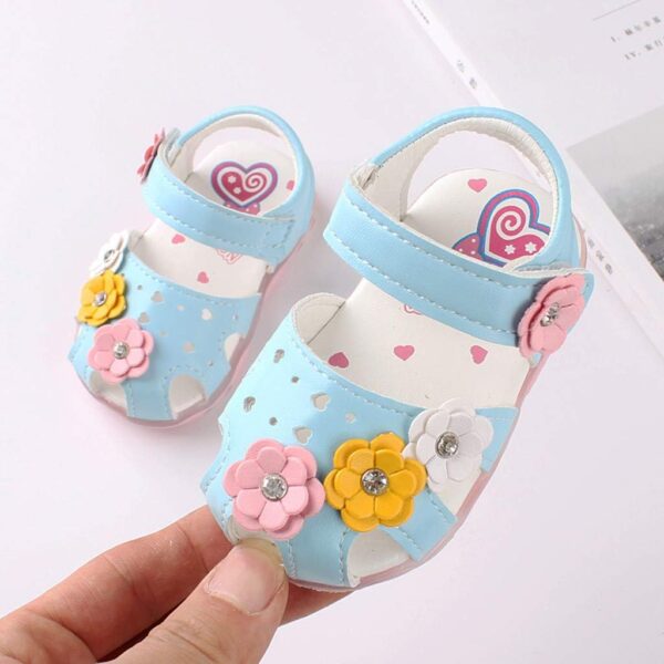 CHENSIYU Boys Shoes Size 4 Big Kid Baby Flowers Girls Shoes Sandals Toddler Infant Kids Baby Shoes Shoes Rainbow - Image 6