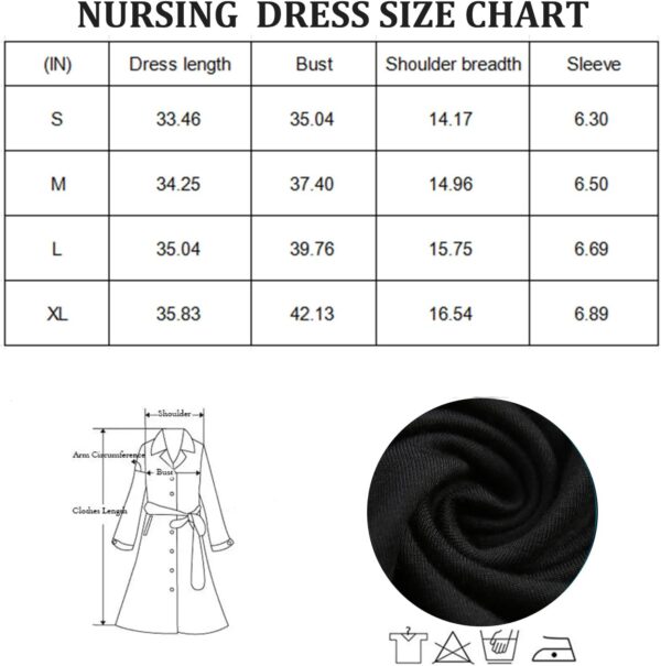 Bearsland Women’s Short Sleeve V-Neck Maternity Nursing Dress for Breastfeeding with Pocket - Image 6