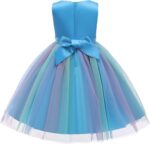 M MUNCASO Girls Princess Dress Sequin Tulle Flower Rainbow Round Collar Sleeveless Formal Dress Birthday Party Wedding Bridesmaid Girl Evening Dresses Toddler Baby Age for 2-13 Years - Image 8