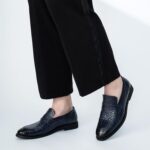 Ophestin Men's Loafers Moccasins Weave Formal Dress Shoes Slip-On Driving Business Shoes - Image 6