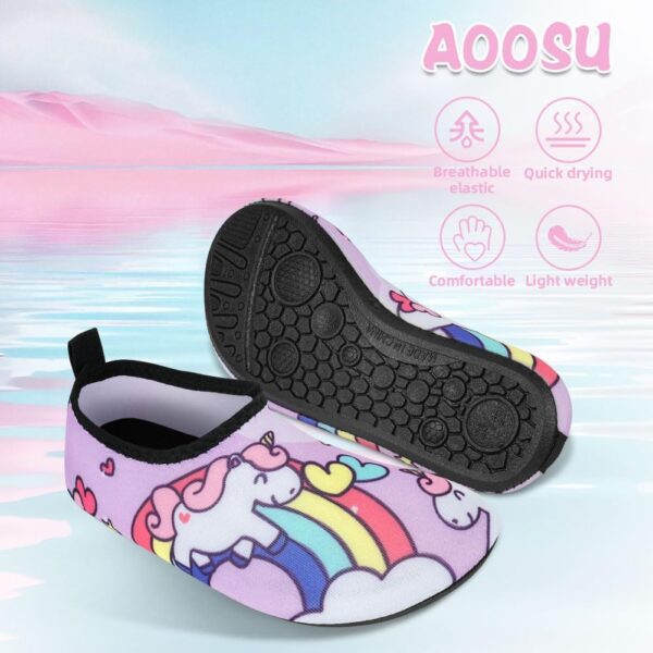 AOOSU Kids Water Shoes, Kids Swim Shoes Lightweight Toddlers Baby Aqua Socks - Image 4