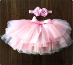 Baby Girls Tutu Skirt Newborn Toddler Bloomers Fluffy Tulle Fluffy Tulle Skirt Diaper Cover Flower Headband Set 0-3 Year - Image 3