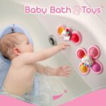 lerrbo 3PCS Pop Suction Cup Spinner Toys for 1 Year Old Boy Girl|Novelty Spinning Tops for Toddler Age 1-2|Sensory Baby Bath Toys for Toddlers 1-3|6 12 18 Months Boy Birthday Gift for Infant - Image 2