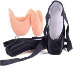 Daydance Ballet Pointe Shoes Girls Women Ribbon Ballerina Shoes with Toe Pads