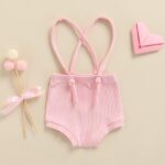 Fabumily Newborn Baby Boys Girls Suspender Shorts Unisex Infant Solid Color Ribbed Knitted Bloomers Overalls Summer Clothes - Image 2