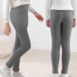 SPFASZEIV Girls Fleece Lined Leggings High Waist Thick Kids Warm Pants Full Length Cotton Leggings for Children Toddler 5-11 Years - Image 2