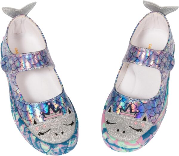 Princess Mermaid 3D Embroidered Hologram Girls Babet Sneakers - Image 3