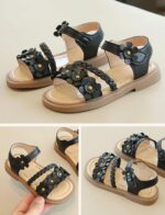 SEAUR Summer Sandals Girls Leather Sandals Walking Sandals Girls Flower Sandals Open Toe Sandals Girls Fashion Sandals - Image 4
