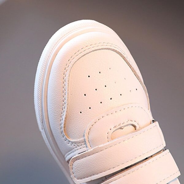 Boys Girls Sneakers Kids Sports Athletic Shoes Walking Shoes Little Kid/Big Kid Girls Sports Shoes Fashionable New Pattern Solid Color Flat Bottom Thick Sole Comfortable Casual White - Image 8