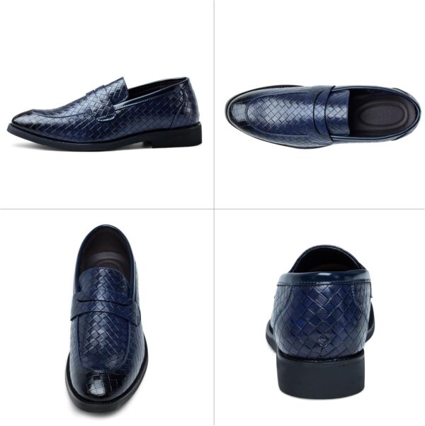 Ophestin Men's Loafers Moccasins Weave Formal Dress Shoes Slip-On Driving Business Shoes - Image 2