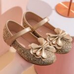 Girls Dress Shoes Mary Jane Wedding Party Shoes Glitter Bridesmaids Princess Flat for Little Girls - Image 4