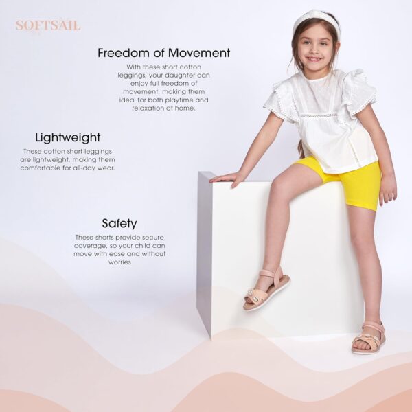 SOFTSAIL Girls Leggings Cycling Shorts Short Cotton Sport Dancing Gymnastic Breathable Comfy Stretchable - Image 5