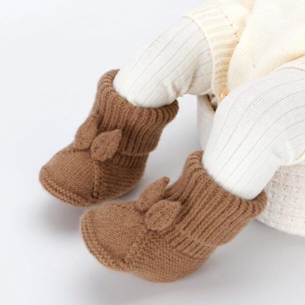 Baby Booties Newborn Babe First Walkers Knit Boots Warm Knit Crib Shoes Crochet Soft Infant Sock for Boy Girl - Image 3