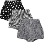 3 Pack of Little Baby Girls Boys Cotton Linen Blend Cute Bloomer Shorts