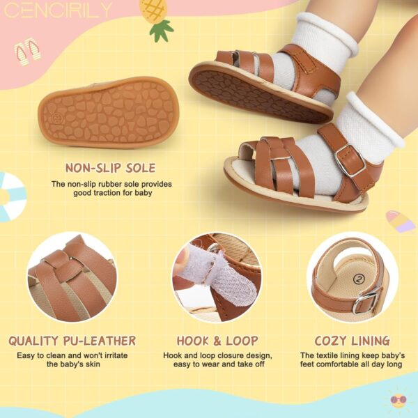 Infant Baby Girls Summer Sandals Newborn Bow-Knot Open Toe Beach Shoes Casual Lightweight Anti Slip Sole Flat - Image 5