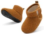 Baby Girls Boys House Shoes Baby Slippers with Non-Slip Rubber Sole Toddlers Cozy Home Booties