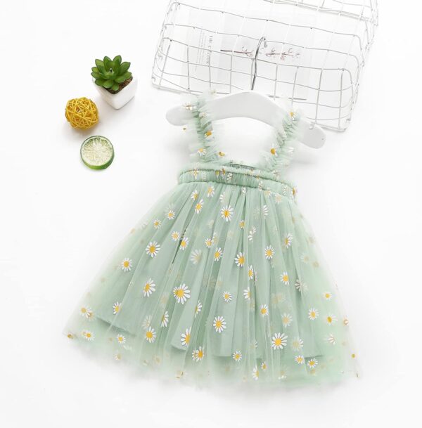 amropi Baby Girl's 3 Pieces Tulle Tutu Dress Floral Sleeveless Dresses Summer Sundress for 0-3 Years - Image 4