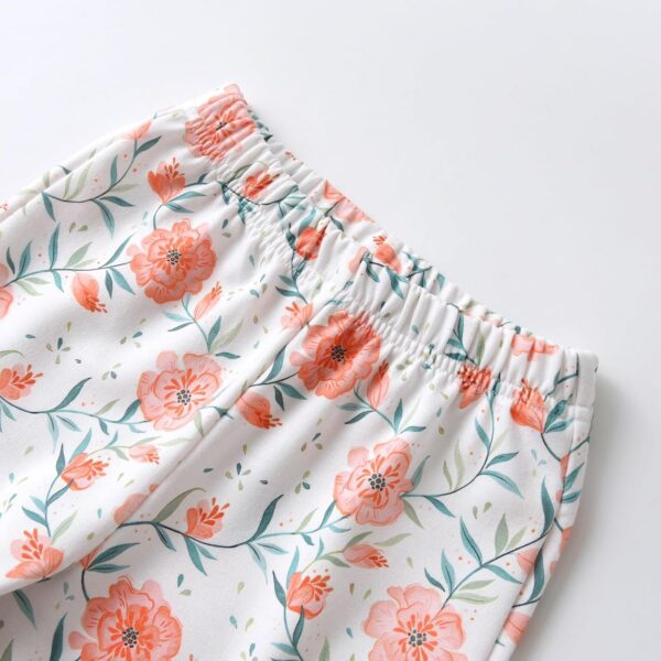 Awxoder Toddler Baby Girl Clothes Printed Design Tops + Floral Pants Little Girl Outfit Set - Image 6