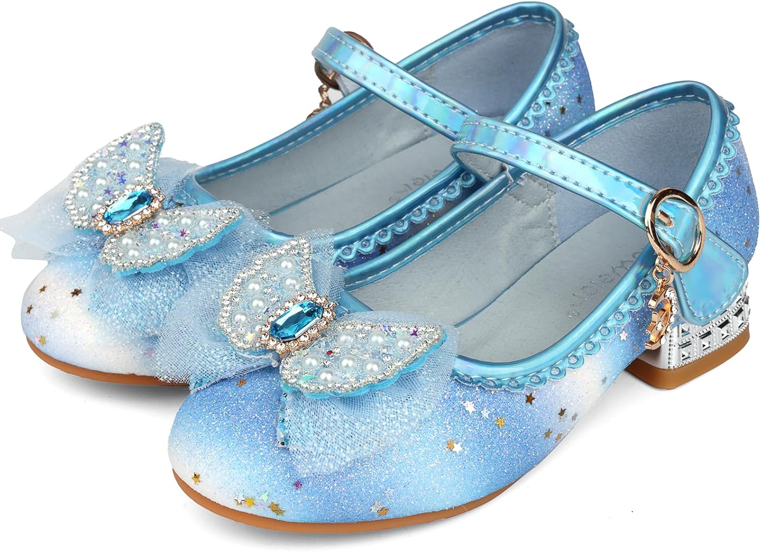 710TZPl-YWL._AC_SL1500_.jpg Girls Princess Shoes Toddlers Sequin Sweet Bows Sandals Little Girls Party Pumps Sparkle Wedding Dress Shoes - Image 1