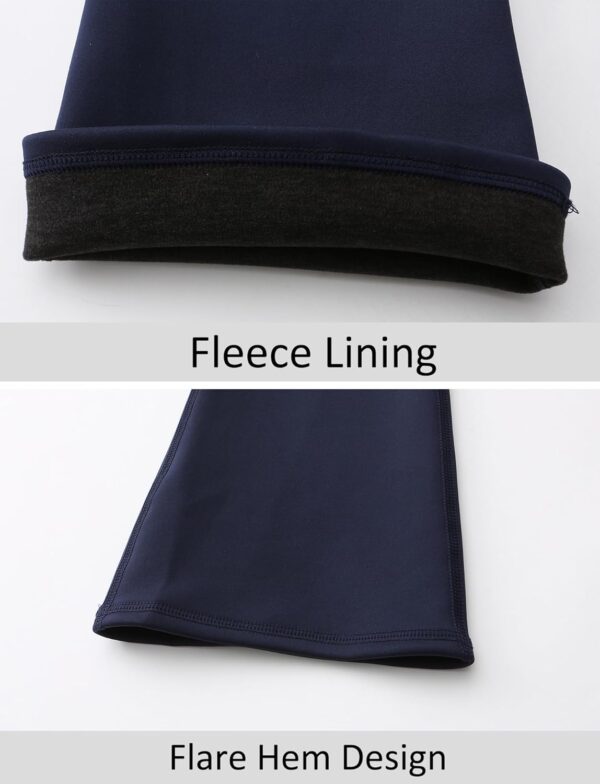 Panegy Girls Fleece Lined Flared Pants Thermal Warm Leggings Stretchy Dance Yoga Bell Bottoms Padded Bootcut Tights Full Length Trousers - Image 2