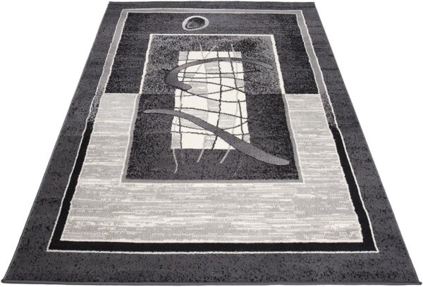 TAPISO Dream Area Rug Living Room Bedroom Grey Rectangular Shapes Grey Cream Light Dark Carpet Size - 130 x 190 cm (4ft3 x 6ft3) - Image 7