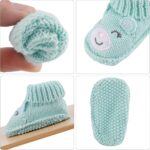 LACOFIA 2 Pairs Newborn Knitted Booties Soft Baby Boys Girls Bootees 0-3 Months - Image 3