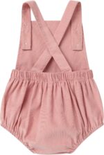 IBTOM CASTLE Baby Girls Boys One Letter Print Birthday Party Romper Overalls Cake Smash Corduroy Sleeveless Backless Bodysuit Photo Shoot Outfit - Image 2