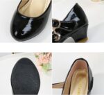 Girls White Dress Shoes Girls High Heeled Shoes Princess Shoes Primary School Students Single Shoes Children Leather Shoes Dress Shoes Boys' Loafers - Image 4