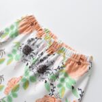 Toddler Baby Girl Clothes Solid Color Short Sleeve Ruffle Tops Flower Pants Outfits Sets - Image 6