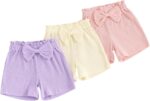 PanLidapan Toddler Infant Baby Girl 3 Pack Shorts Elegant Elastic Waist Bow Bottoms Summer Casual Clothes